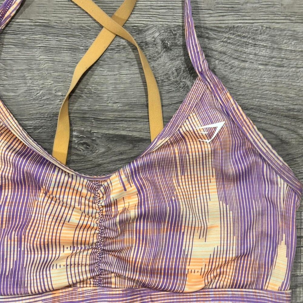 Gymshark Sport Orange Purple Print Sports Bra Women’s Size Small - Picture 3 of 4